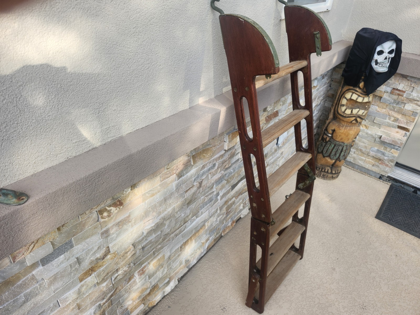 VINTAGE FOLDING WOOD BOAT LADDER