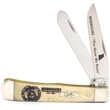 CASE XX KNIVES MISSOURI - SHOW ME STATE - NATURAL BONE TRAPPER 6254 SS (91445MO)