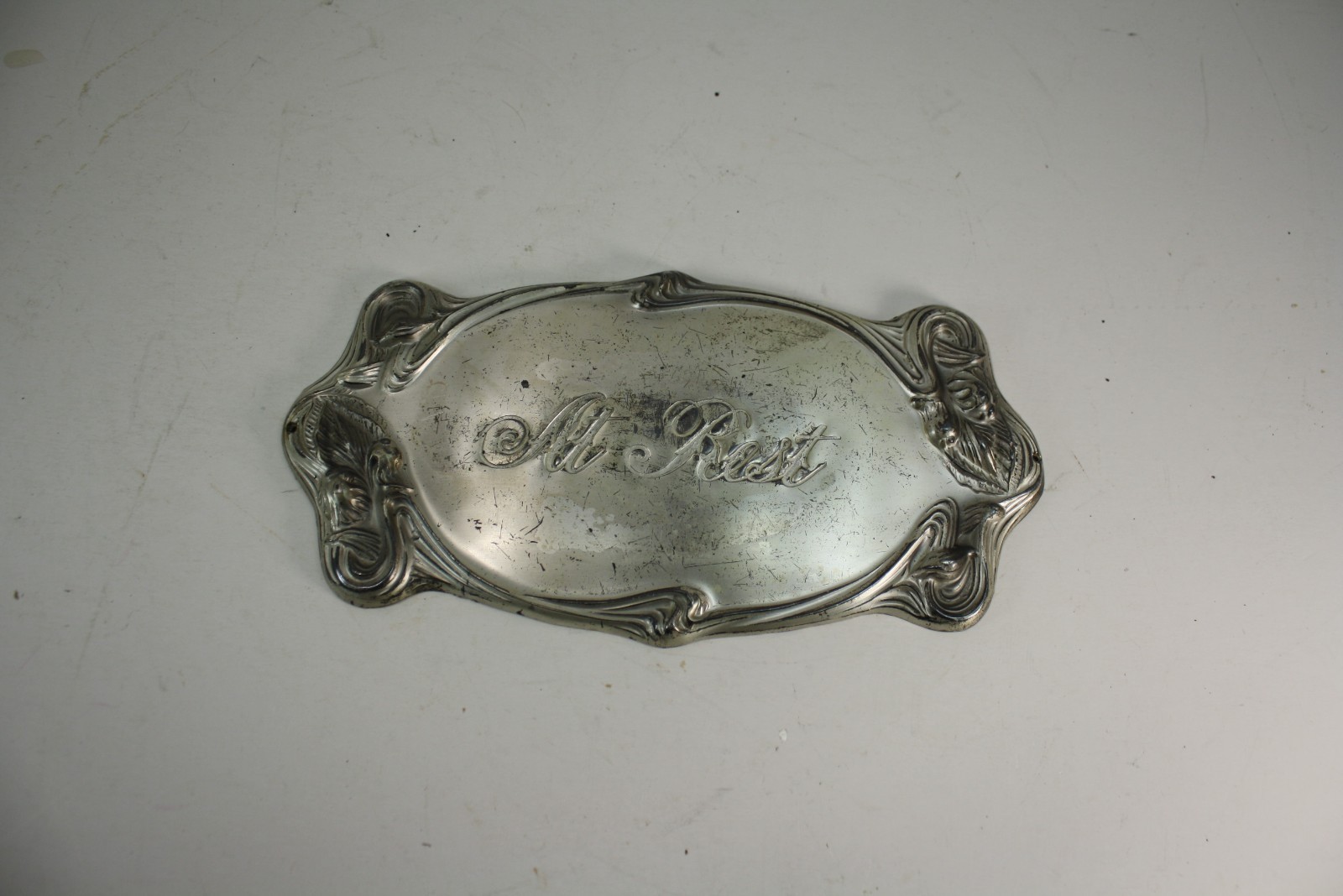 Antique Victorian Coffin plaque At Rest 1900\'s