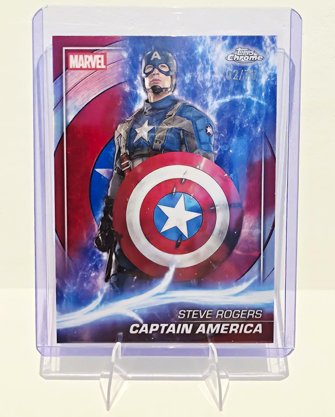 Topps 2025 Chrome Marvel Studios CAPTAIN AMERICA /Steve Rogers 02/99