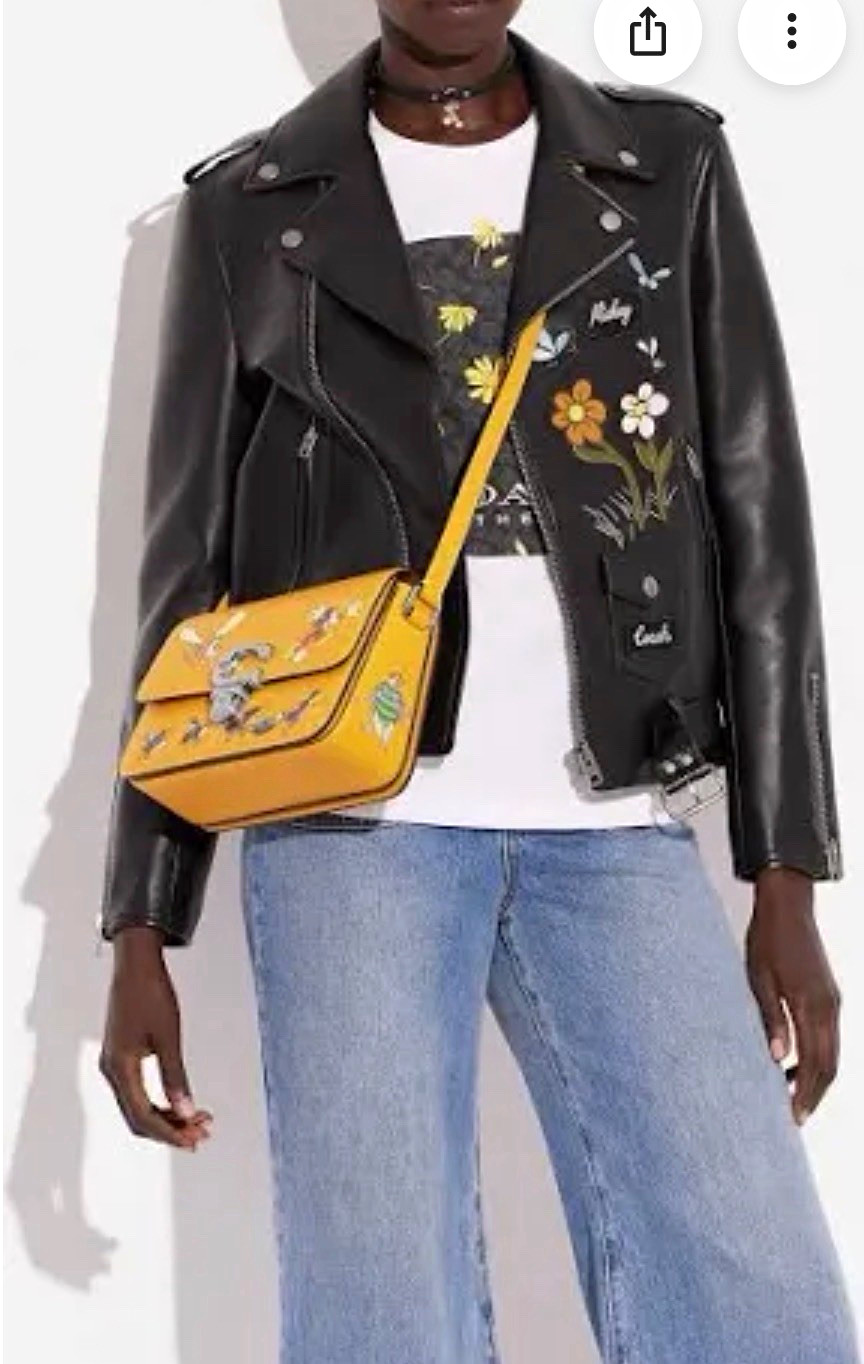 NEW Coach Disney Mickey Mouse mustard Leather Small Shoulder/Crossbody Bag