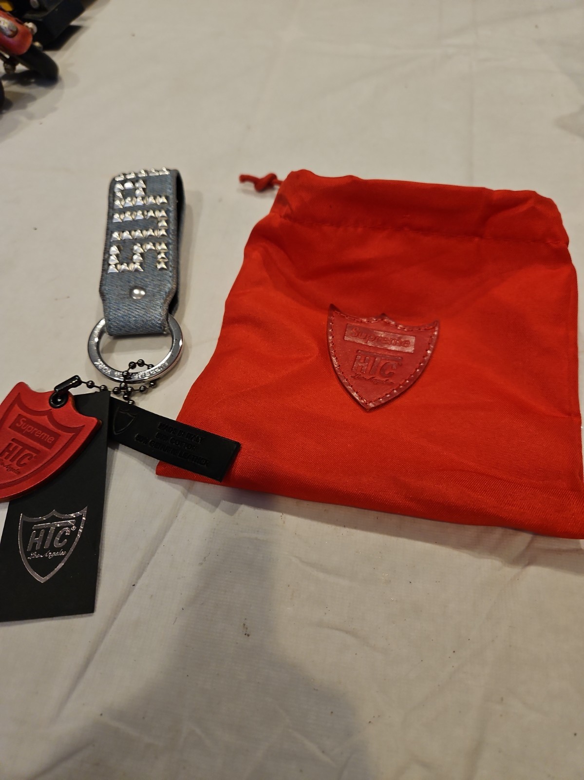 Supreme Hollywood Trading Company Studded Keychain Denim