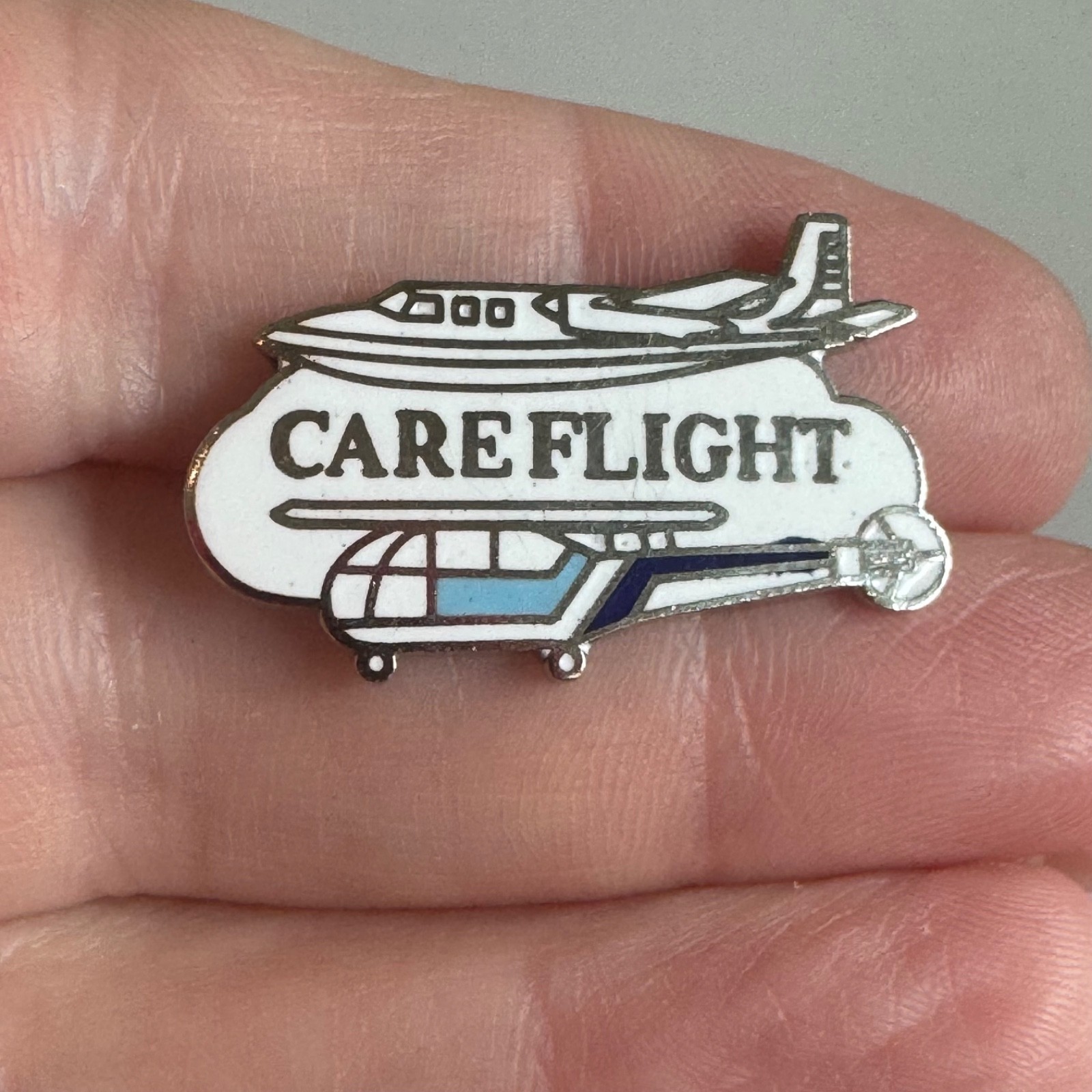 CareFlight Airplane Helicopter Lapel Pin Medical Air Ambulance Enamel