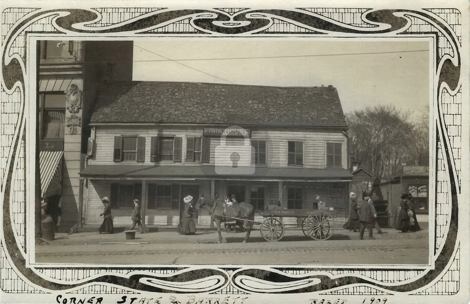 Schenectady New York E.C. Hartley Grocer Wagon Park House RPPC Postcard COPY