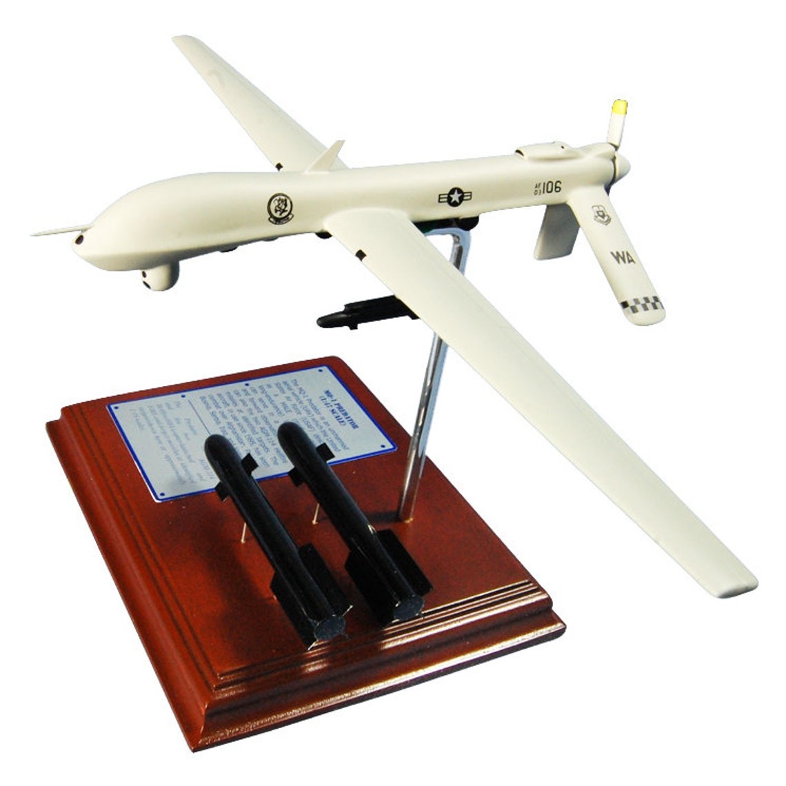 USAF General Atomics MQ-1 Predator Drone 57 WG Nellis AFB Desk UAV 1/46 SC Model