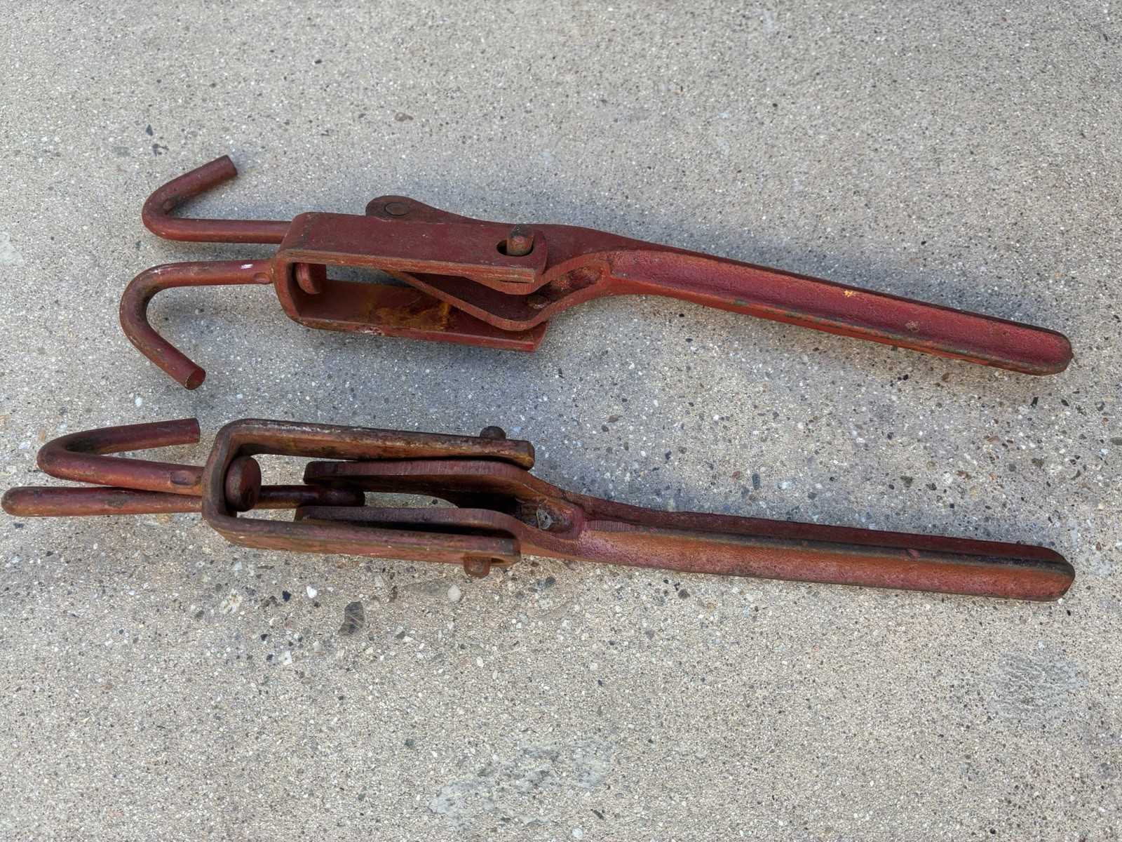 Dixie Mitie Chain Tightener Red Vintage Lot of Two Metal Cargo Tie Down Tool