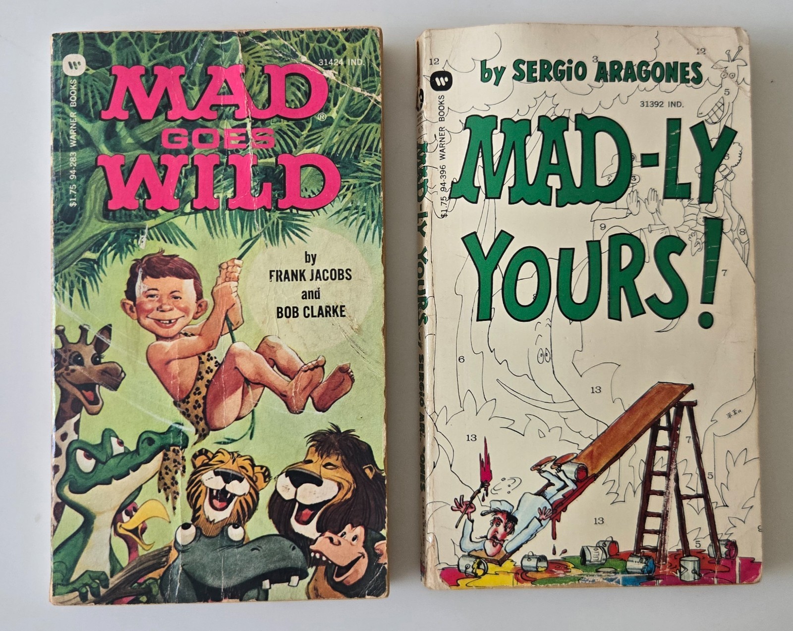 Vintage MAD Magazine Paperback Books Lot of 2 Goes Wild Mad-ly Yours Aragonés