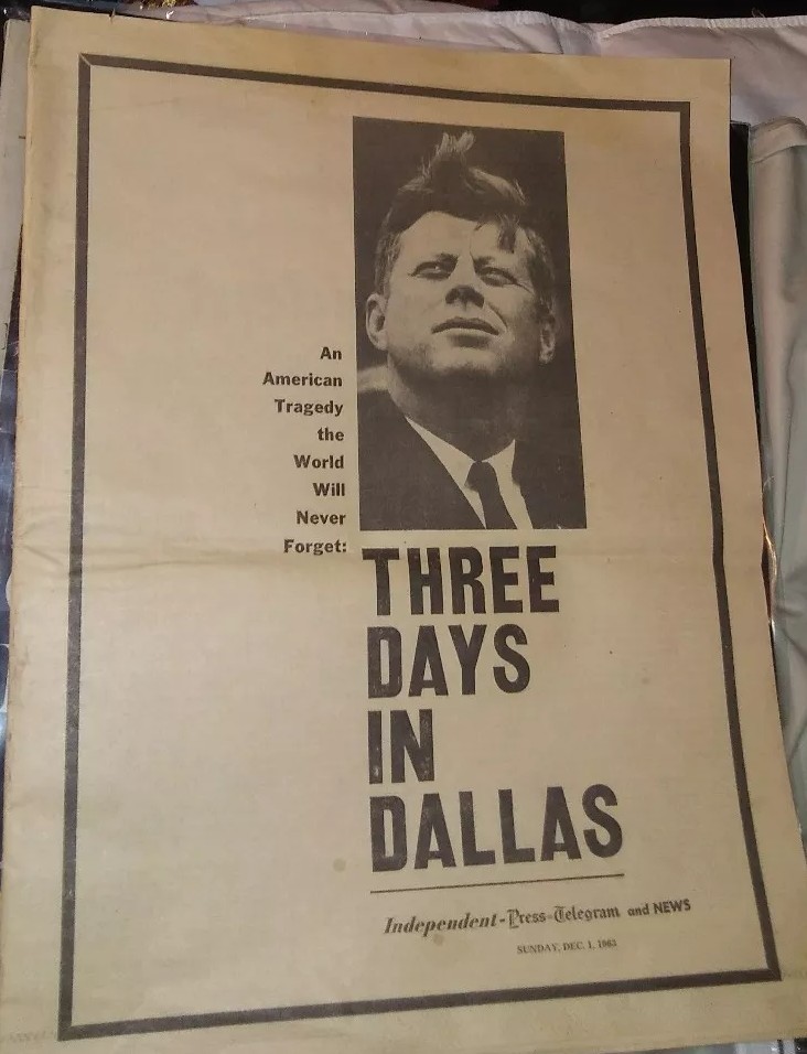 Very Rare JFK Newspaper Insert 