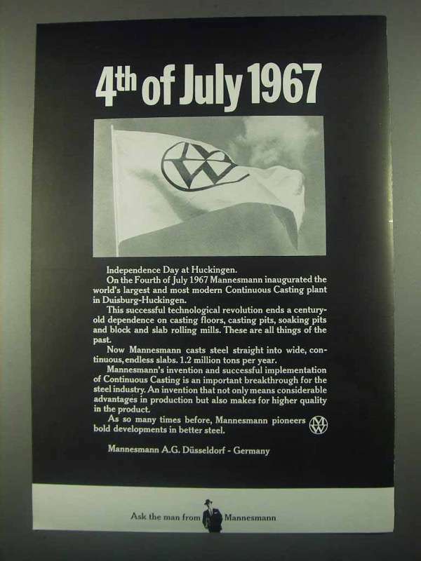 1967 Mannesmann Company Ad - 4th of July