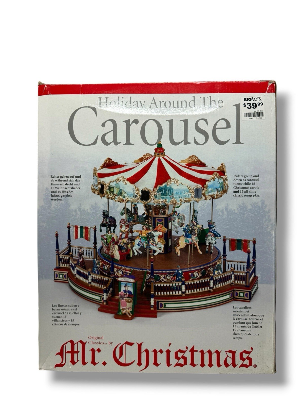 Mr. Christmas Holiday Around The Carousel Works With Box Vintage