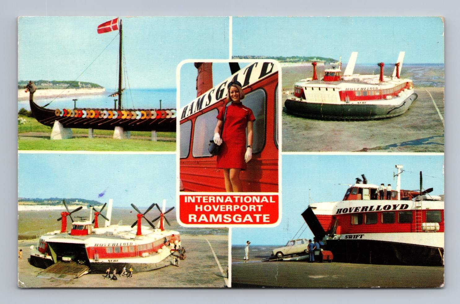 Vintage England Postcard RAMSGATE Hoverport Hovercraft 1970s
