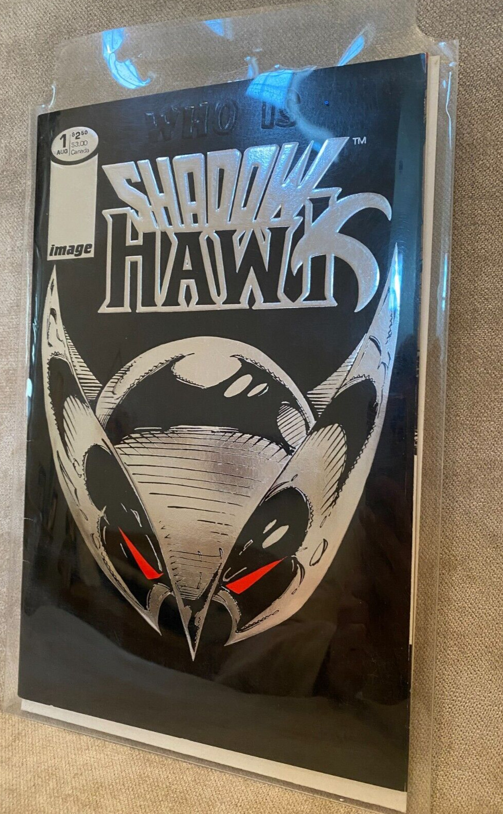 SHADOW HAWK #1 Image Comics Who Is Silver Stamped Foil Cover NM