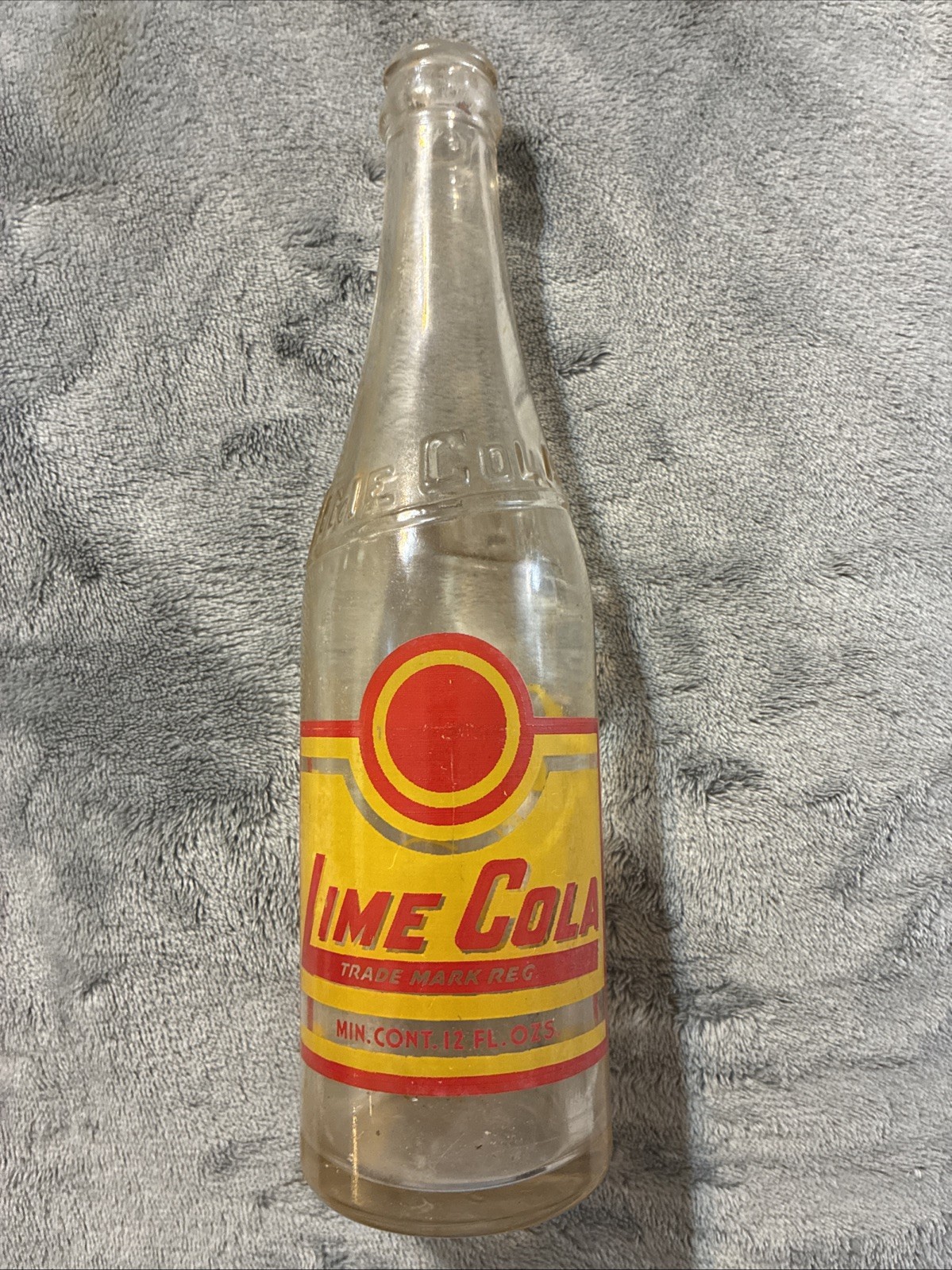 Vintage Lime Cola Acl & Embossed 12oz Soda Bottle No City or State: LGW 1 👀
