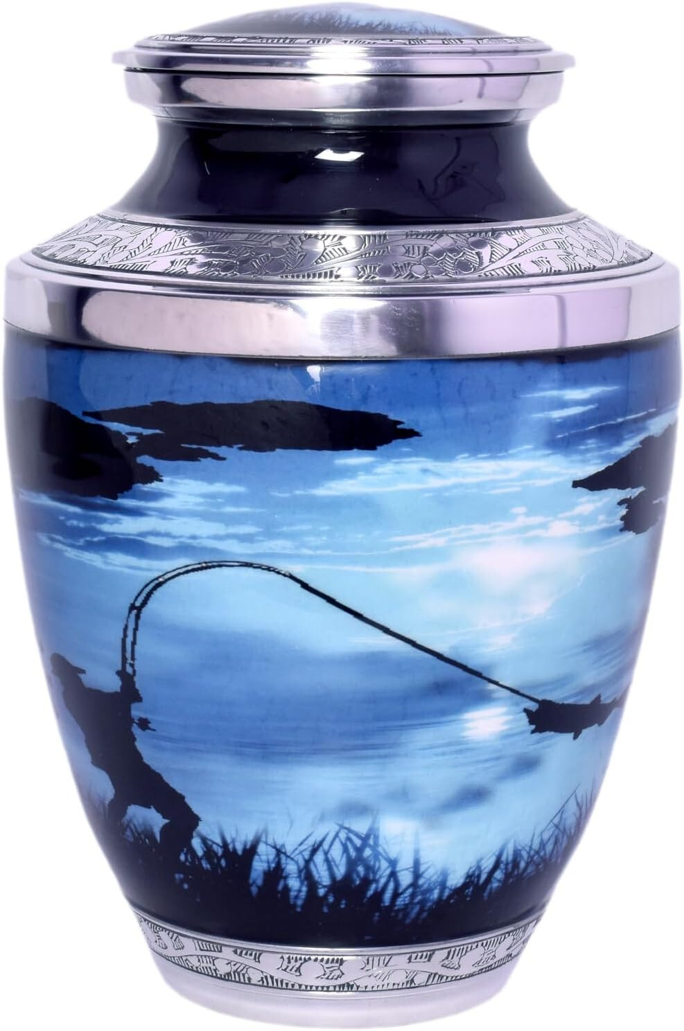 Adult Fishing Cremation Urns for Human Ashes Adult Memorial 200 LBs Velvet Bag