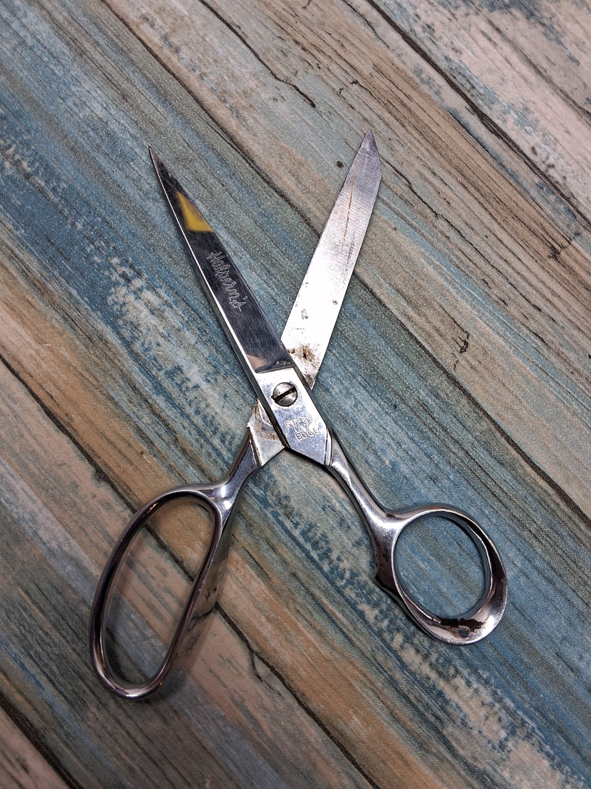 VINTAGE Halperms SUPER Edge L77 SCISSORS SHEARS MADE IN Germany CHROME PLATE