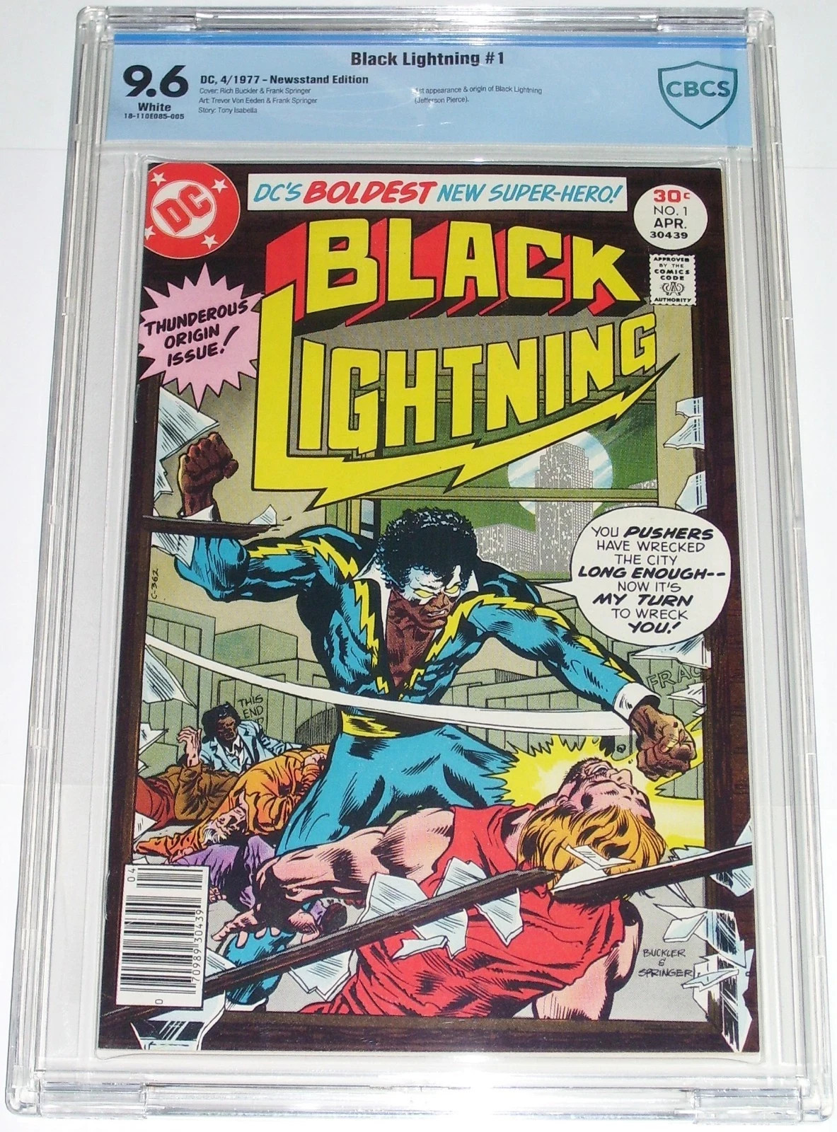 Black Lightning #1 from 1977 CBCS 9.6 1st appearance & origin of Black Lightning
