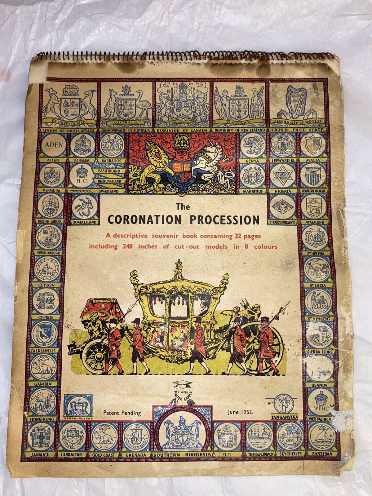 Antique 1953 The Coronation Procession of Queen Elizabeth II 21 page book 