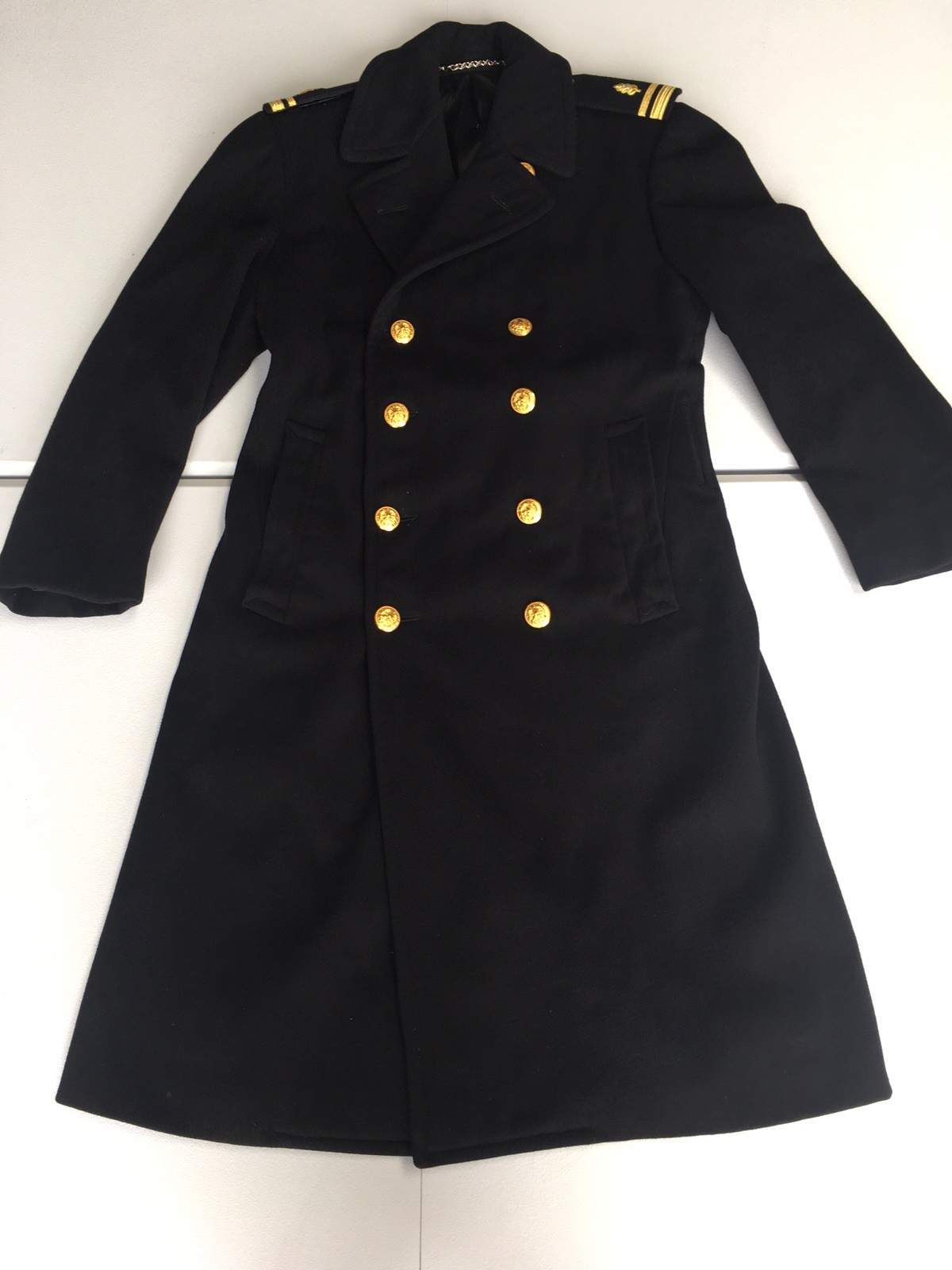 U.S. Naval Academy Vintage Men’s Officers Black Wool Bridge Coat 1973