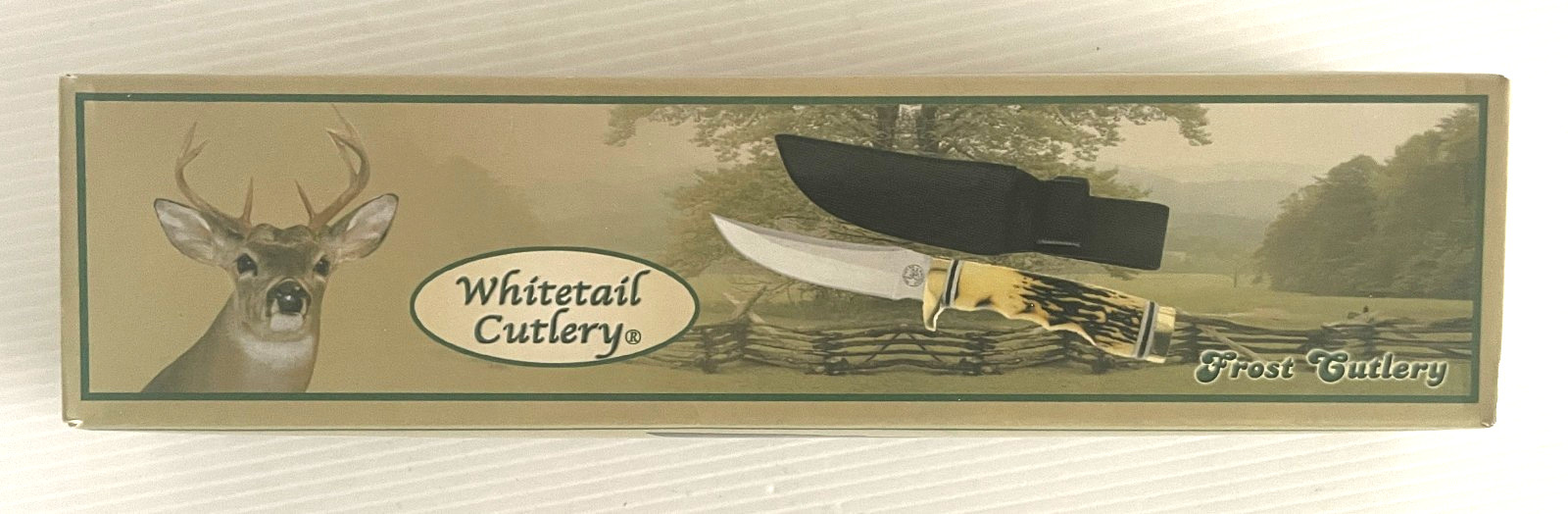Whitetail Cutlery 9.25 Inch Fixed Blade Knife w/ Leather Sheath WT-150 NIB Whitetail Cutlery 9.25 Inch Fixed Blade Knife w/ Leather Sheath WT-150 NIB