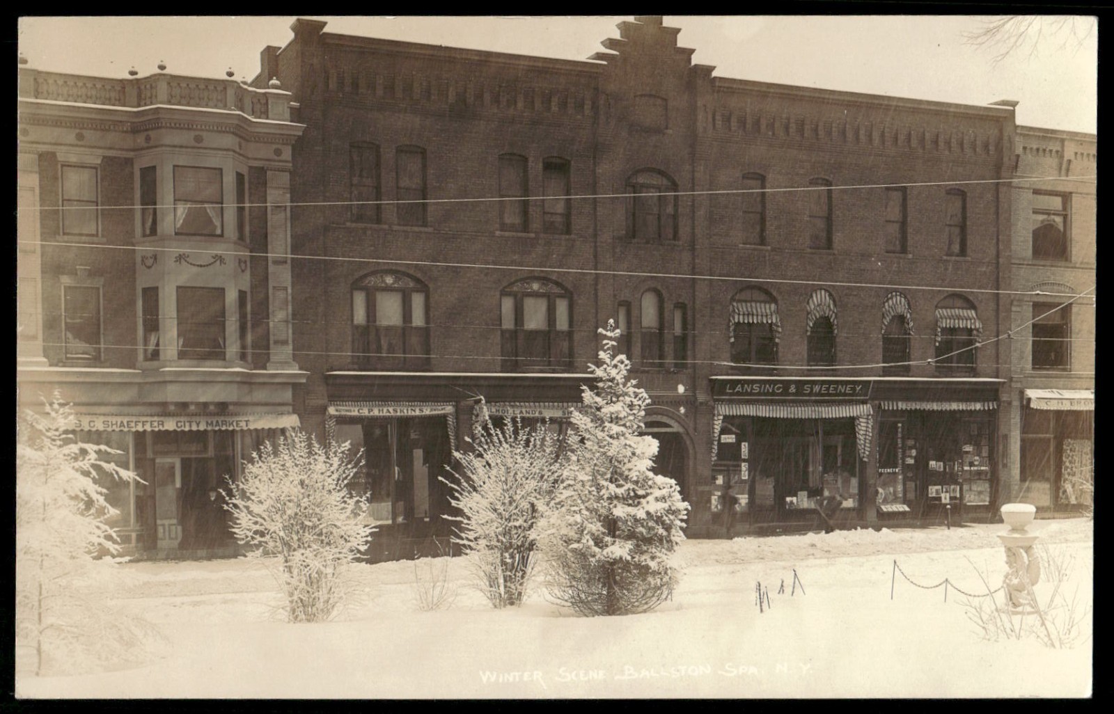 Vintage Real Photo Postcard Store Main Street Ballston New York
