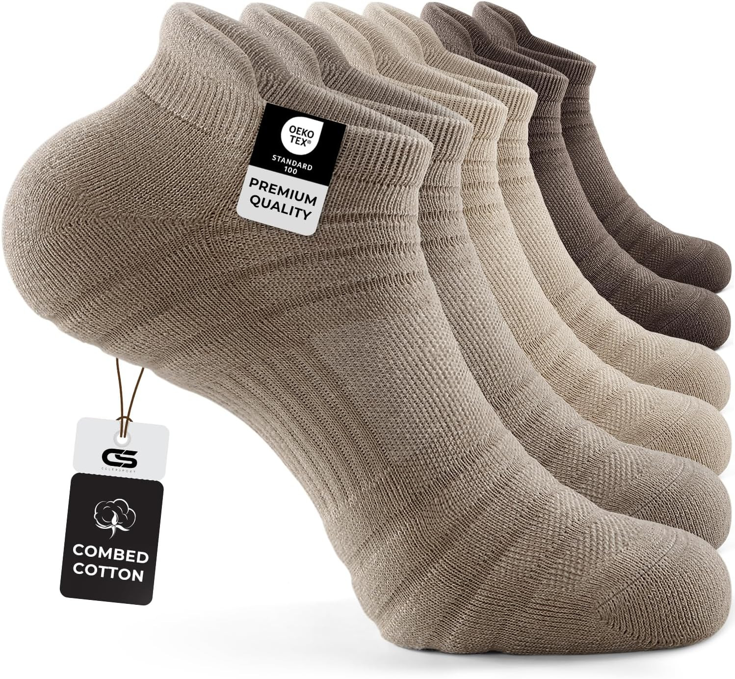 6 Pack Athletic Running Ankle Socks, Cotton Low Cut Cushioned Anti-Blister Tab S 6 Pack Athletic Running Ankle Socks, Cotton Low Cut Cushioned Anti-Blister Tab S