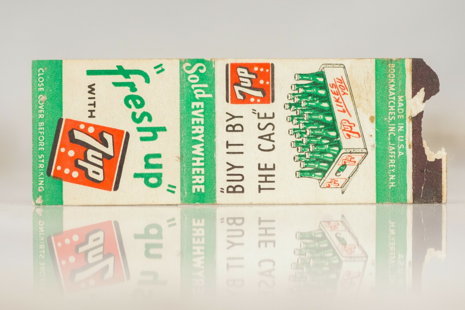 Vintage 7UP Matchbook Cover, Circa 1950\'s 7-UP Bottles Buy It By The Case