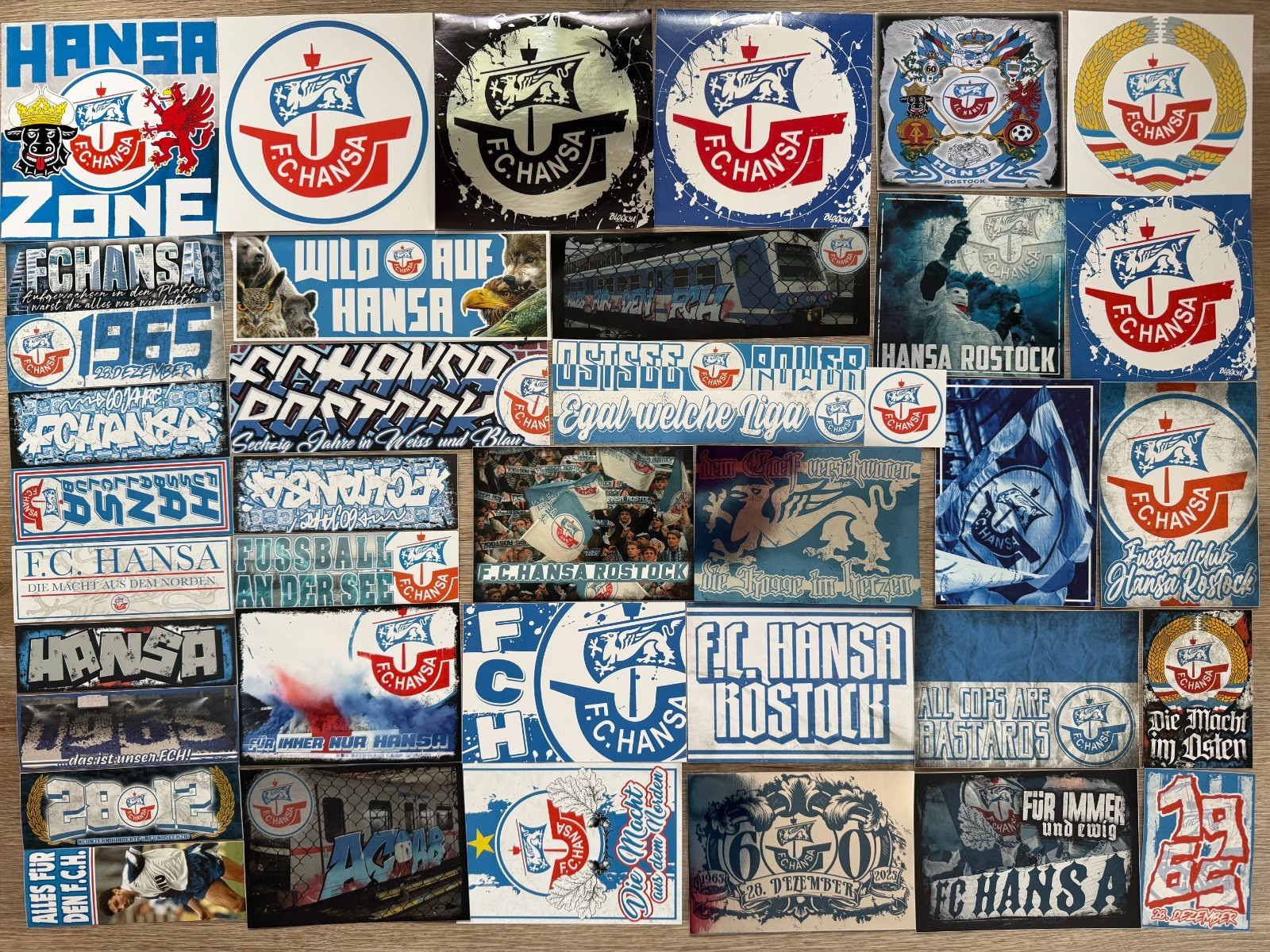 80 different stickers of recent years FC Hansa Rostock
