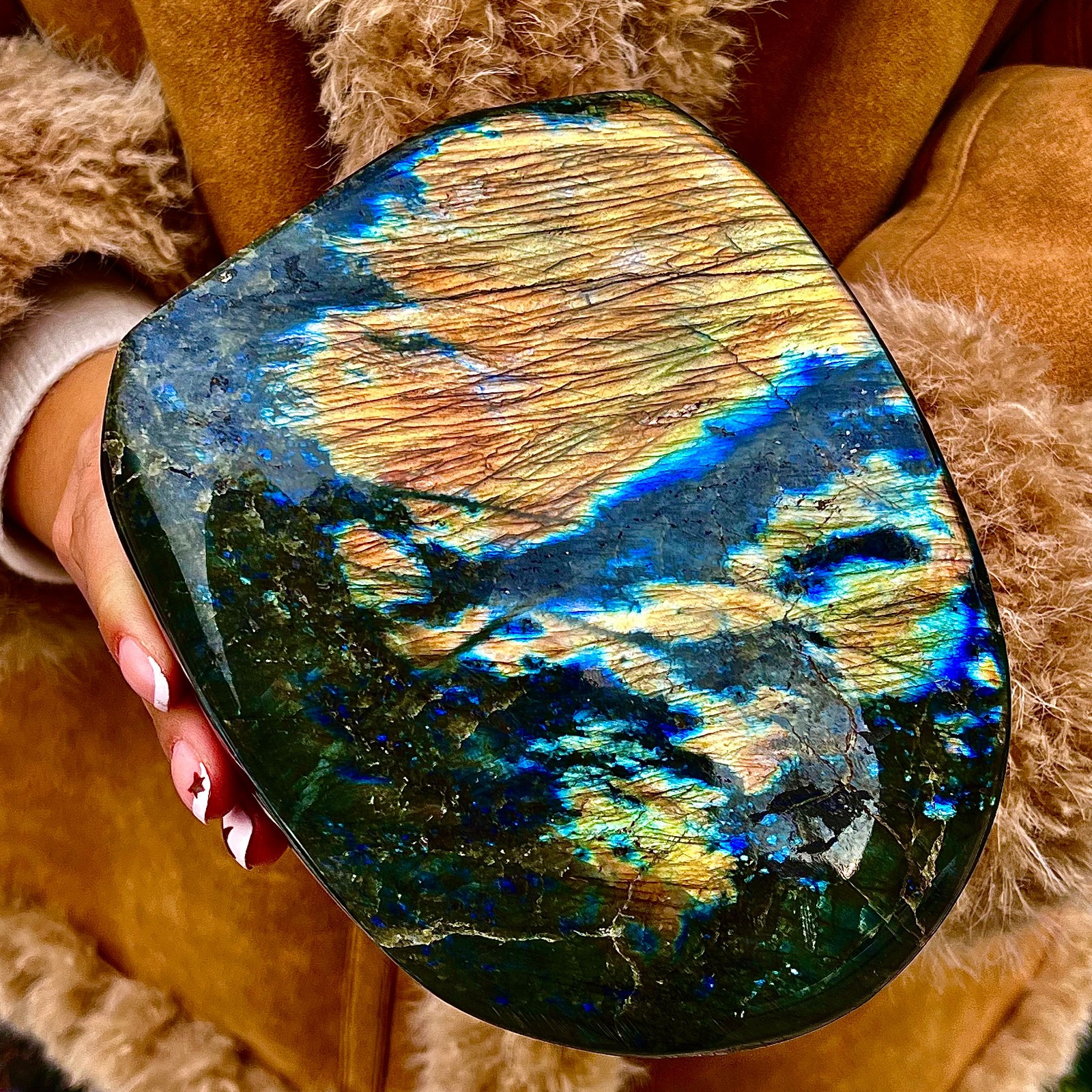 4.78LB Colored fine feldspar Madagascar polished and healed
