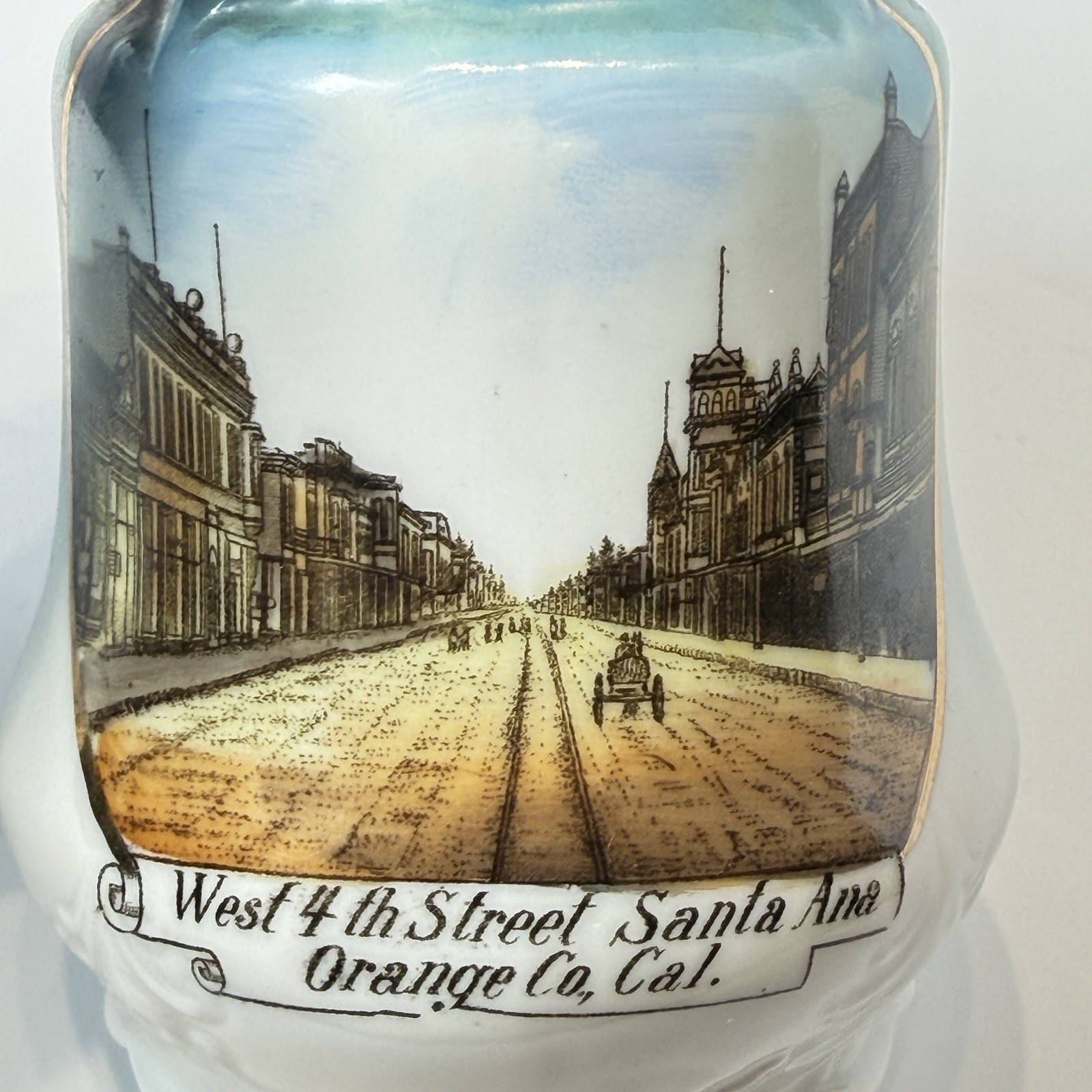 SANTA ANA CALIFORNIA CA  Antique 4TH STREET ORANGE COUNTY Souvenir China Creamer