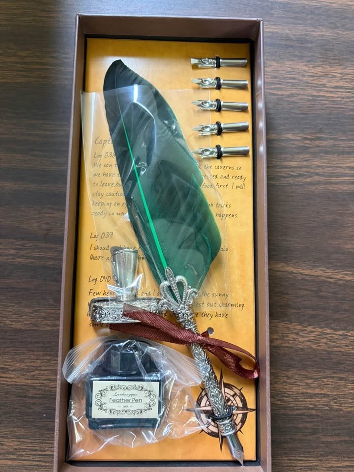 Feather Quill Pen and Ink Set Antique Calligraphy Pen for Writing
