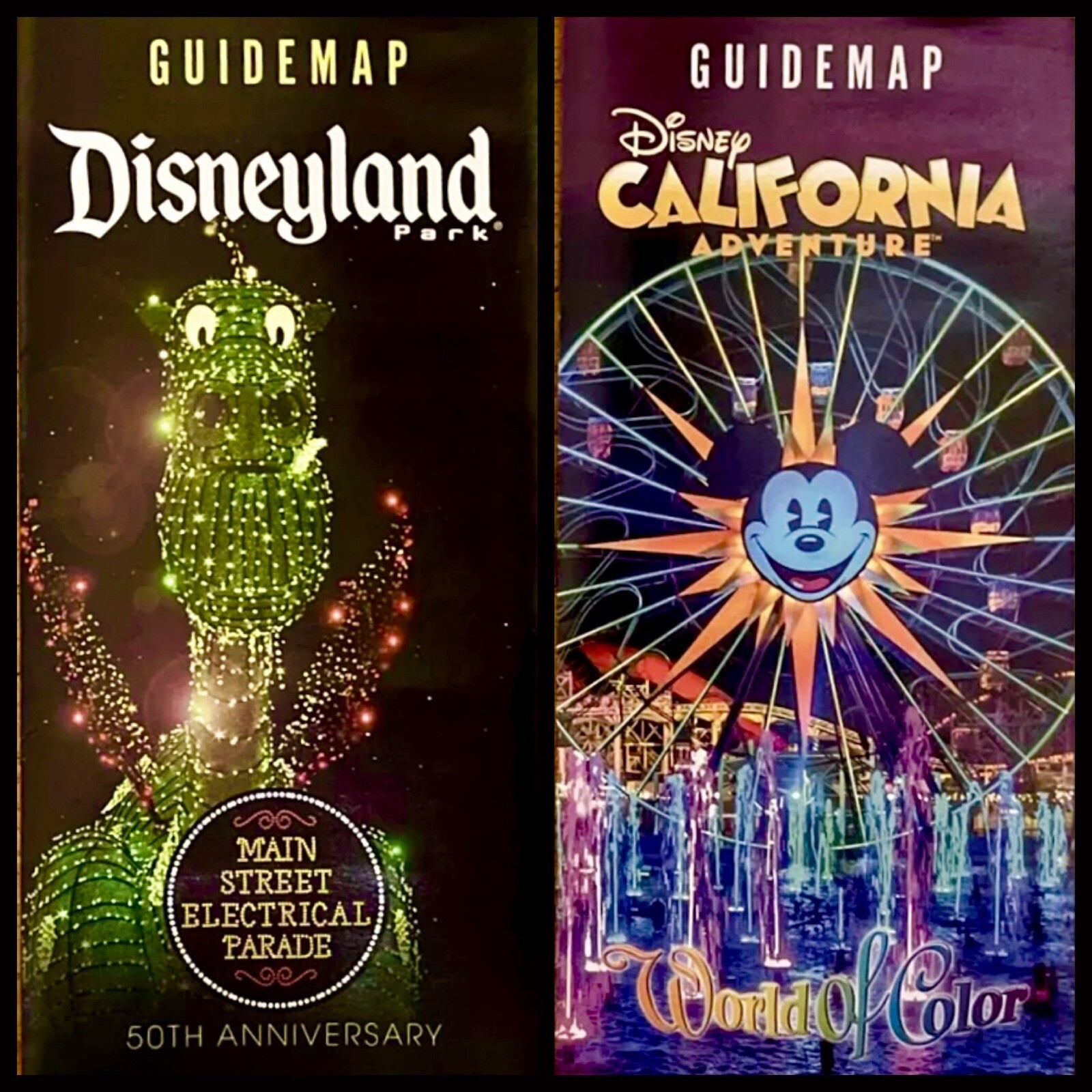 2022 Disneyland Guide Map Disney Main Street Electrical Parade DCA World Color