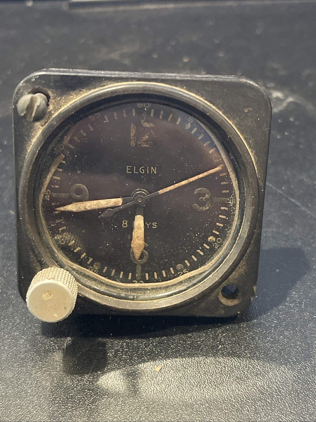 Elgin 8 Day Aircraft Clock WWII era US Military Army Air Force Navy G2U