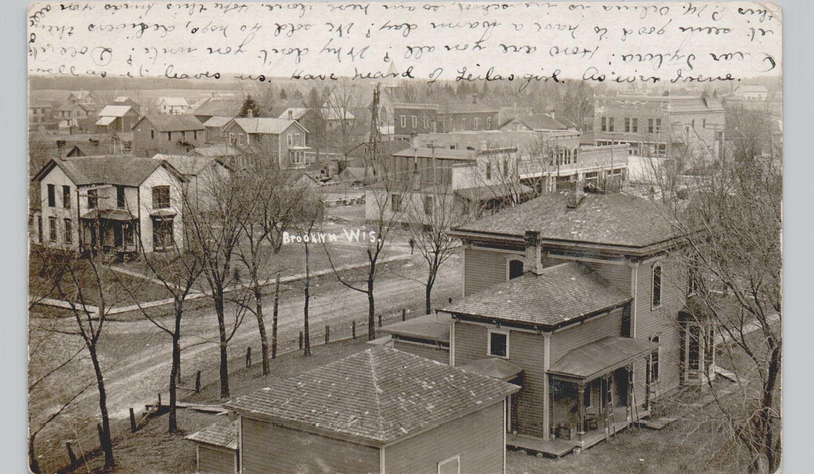 BROOKLYN WI c1910 postcard wisconsin real photo rppc landscape panorama downtown BROOKLYN WI c1910 postcard wisconsin real photo rppc landscape panorama downtown