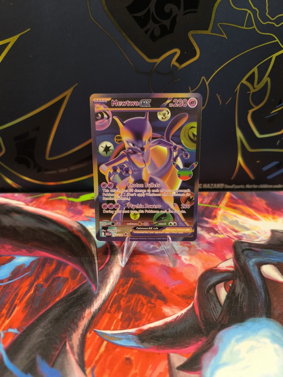 Mewtwo Ex 157/128 FUR Futuristic Rare 30th Celebration Anniversary 