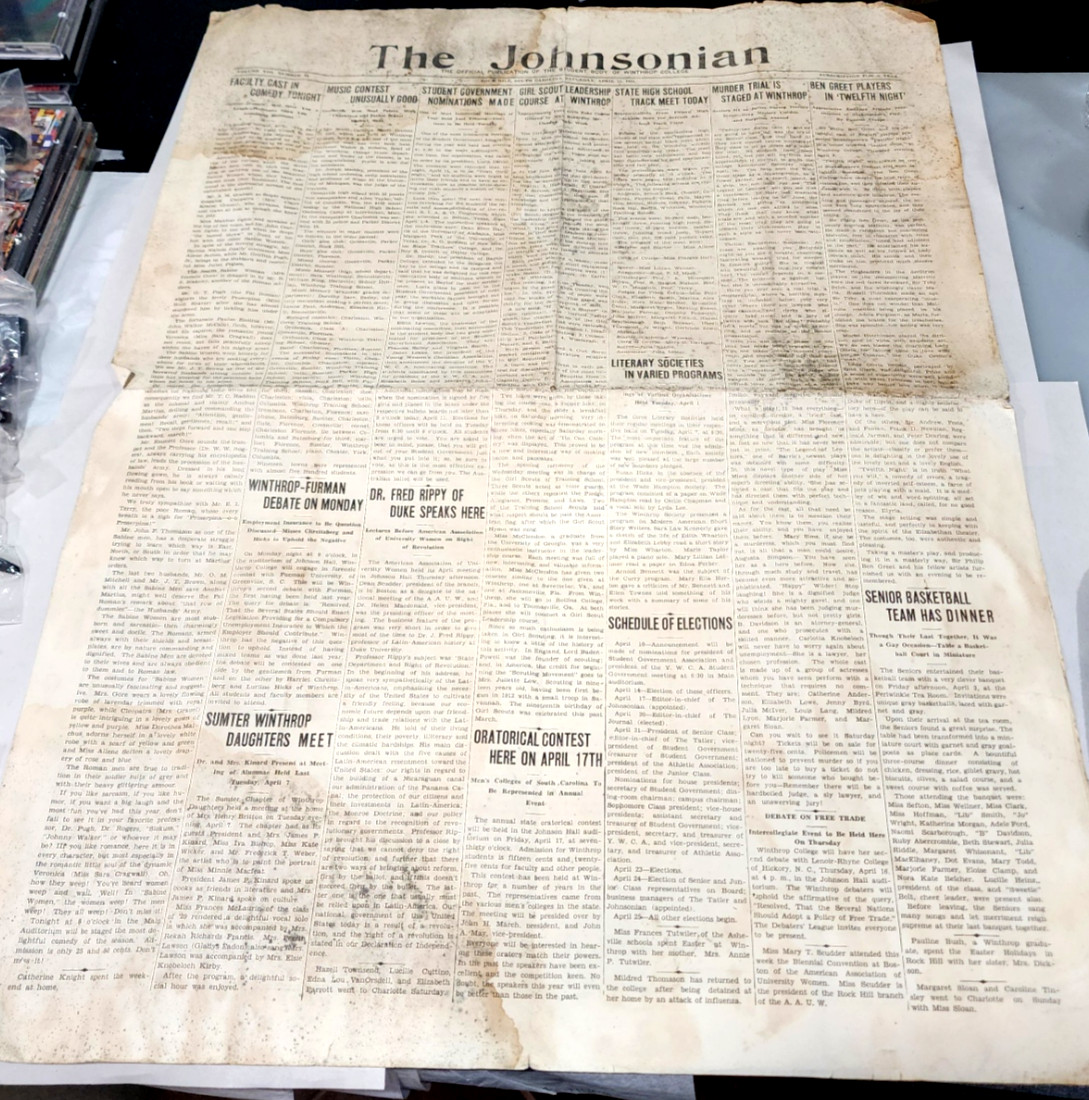 1931 The Johnsonian Newspaper Winthrop College Rock Hill South Carolina Ephemera 1931 The Johnsonian Newspaper Winthrop College Rock Hill South Carolina Ephemera