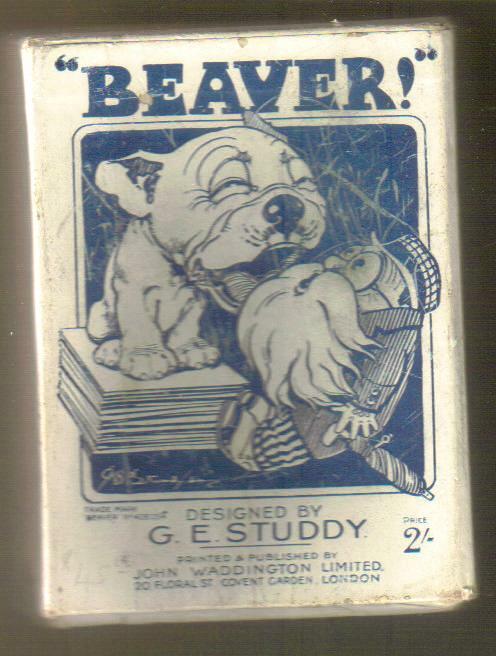 Rare Antique playing card game BEAVER + BOX & RULES