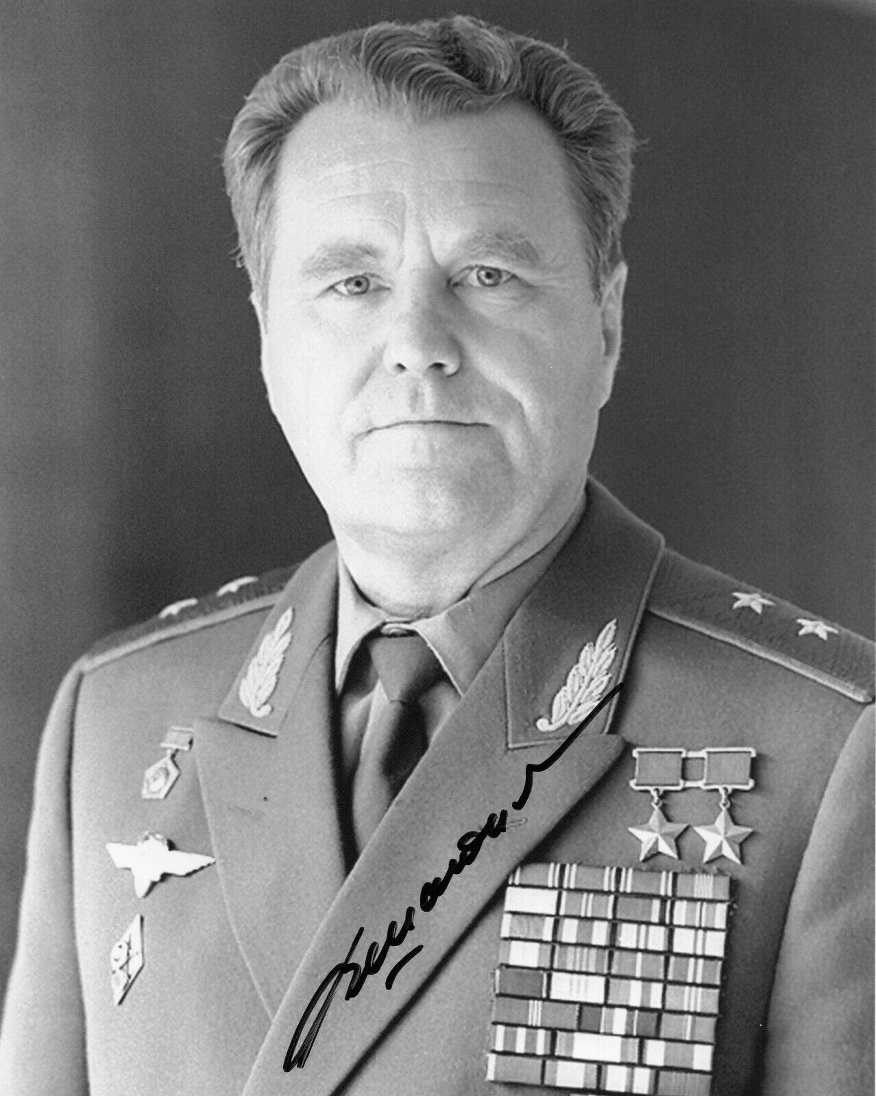 8x10 Original Autographed Photo of Soviet Cosmonaut Vladimir Shatalov