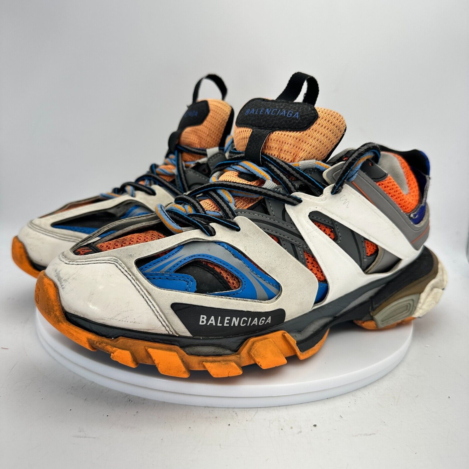 Balenciaga Track Trainer Orange Blue White Men Sneaker Shoes Size 10