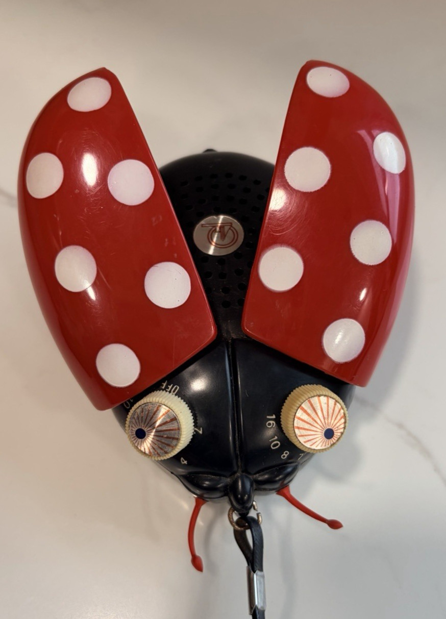 Vintage 70s Sonnet Ladybug Radio LT303 Red Polka Dot Transistor Radio Hong Kong