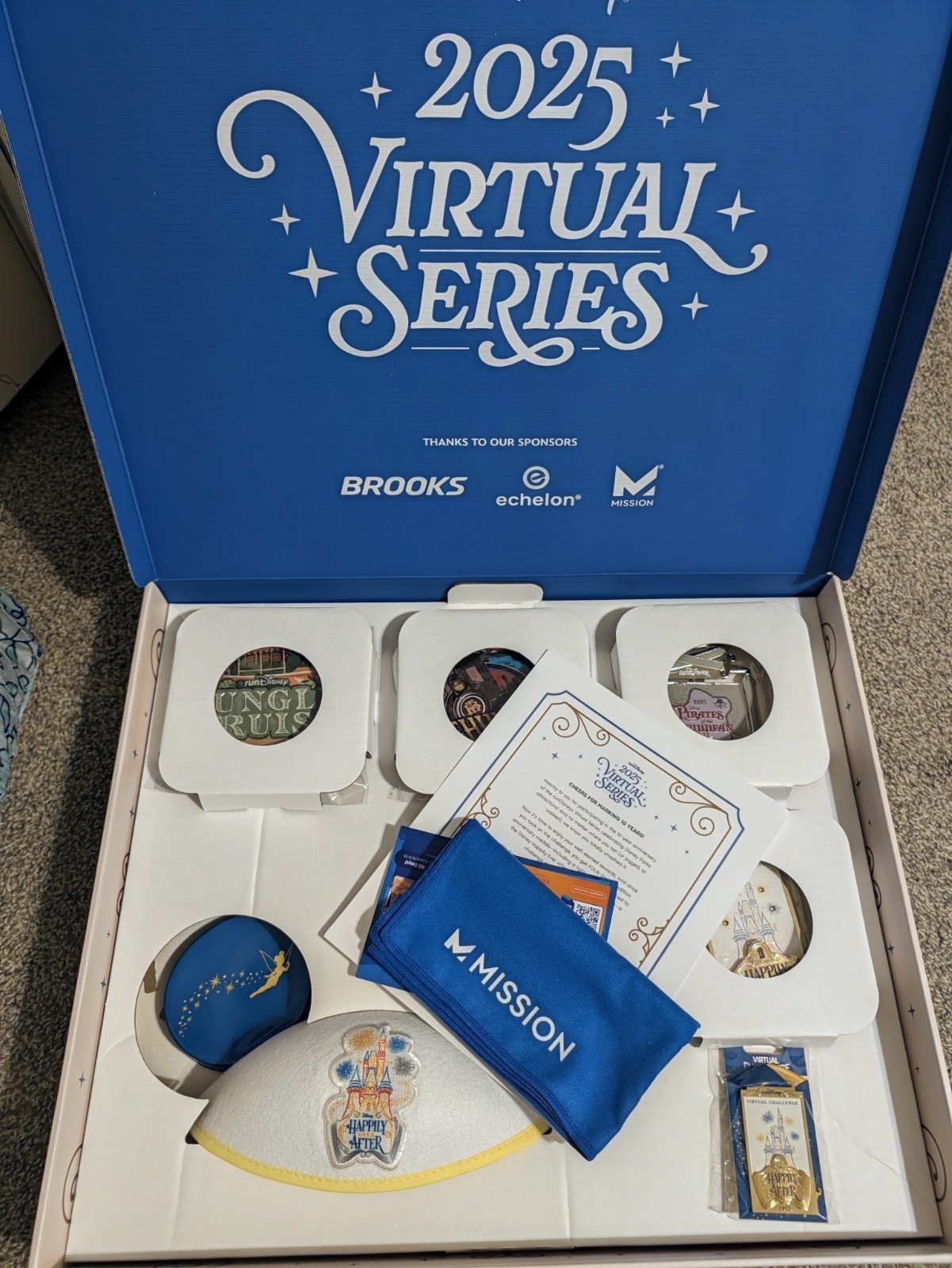 Disney 2025 runDisney Virtual Series 10 Years Running Medal Set Dangle