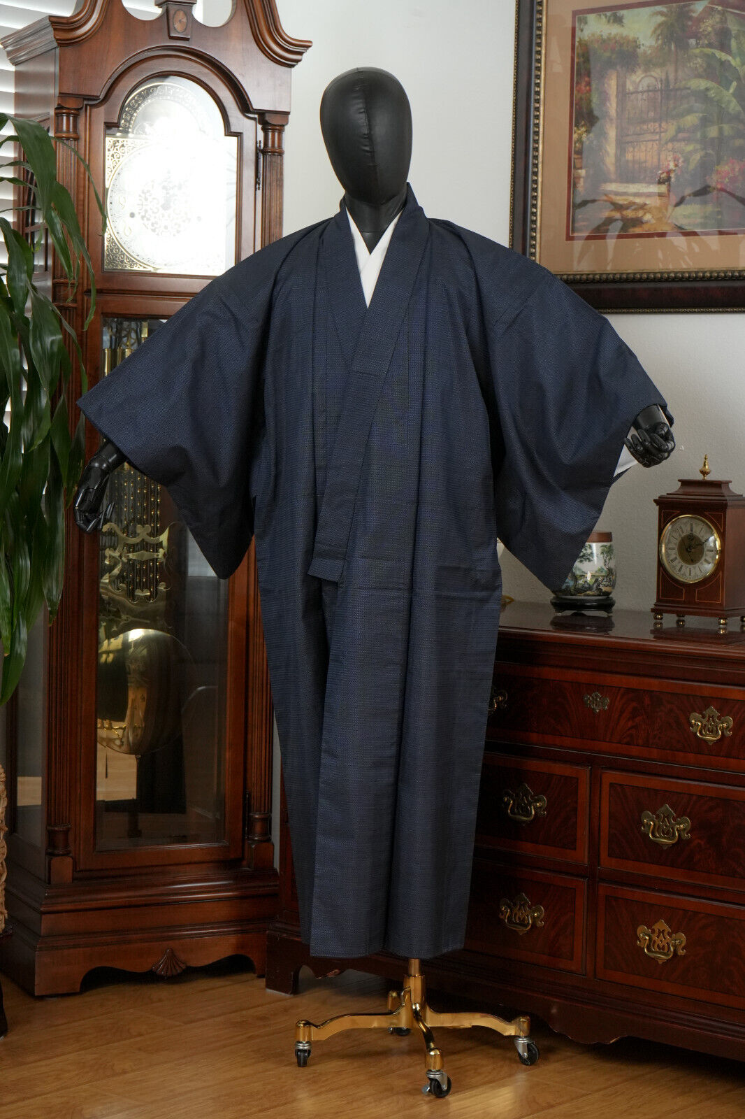 DEAR VANILLA JAPANESE KIMONO MEN'S ROBE GOWN AUTHENTIC JAPAN VINTAGE SAMURAI