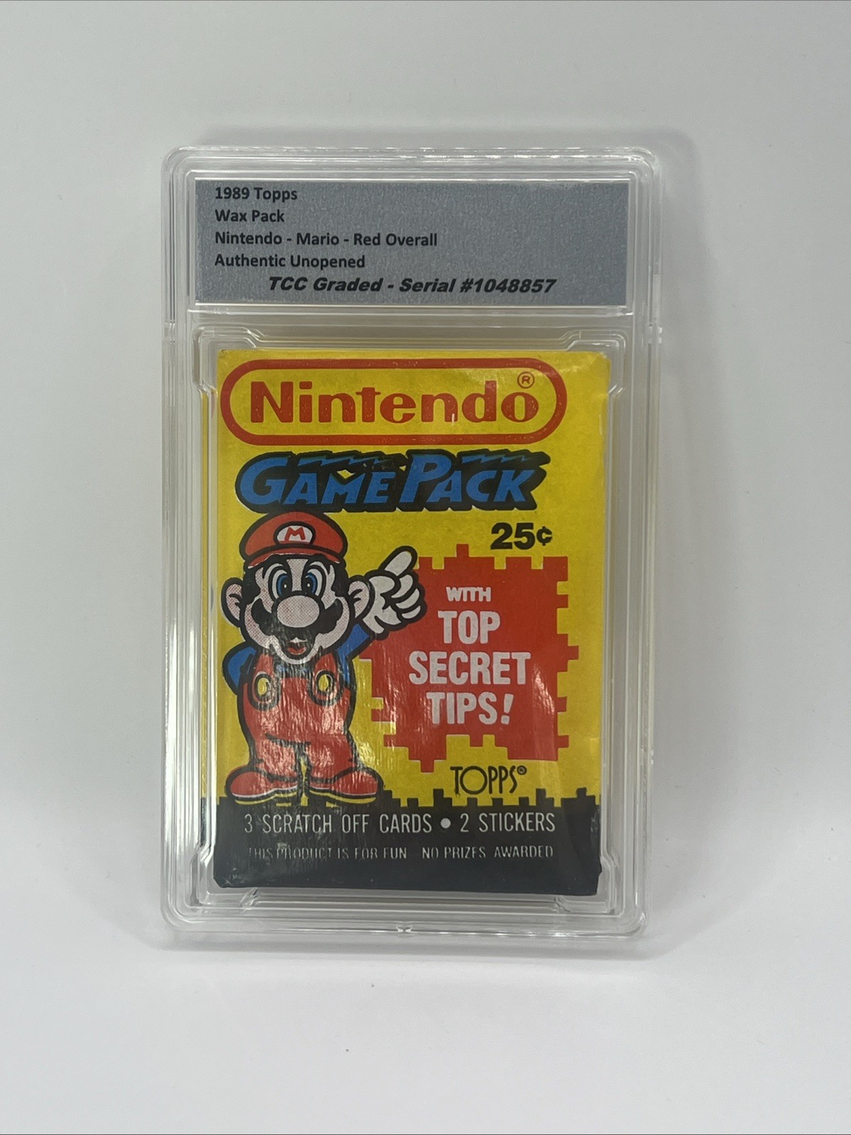 1989 Topps Nintendo Mario Red Overall Wax Pack Authentic Unopened Encapsulated