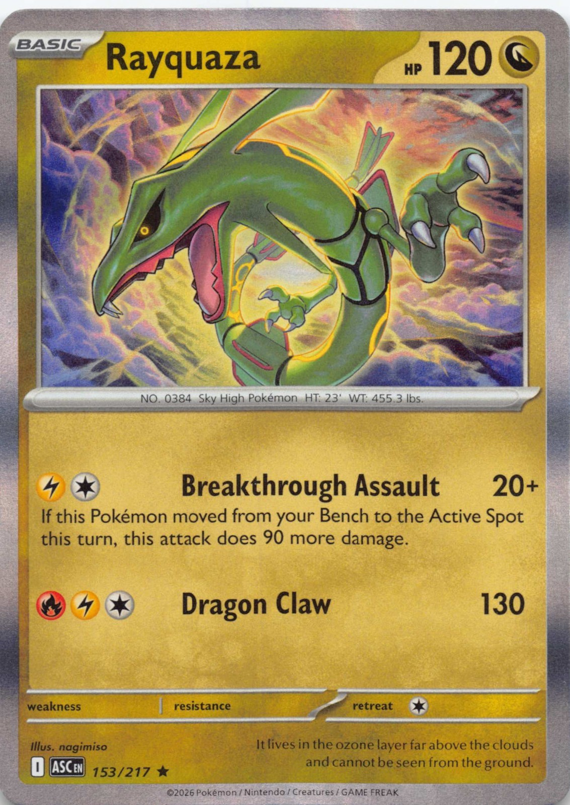 Rayquaza 153/217 Holo NM