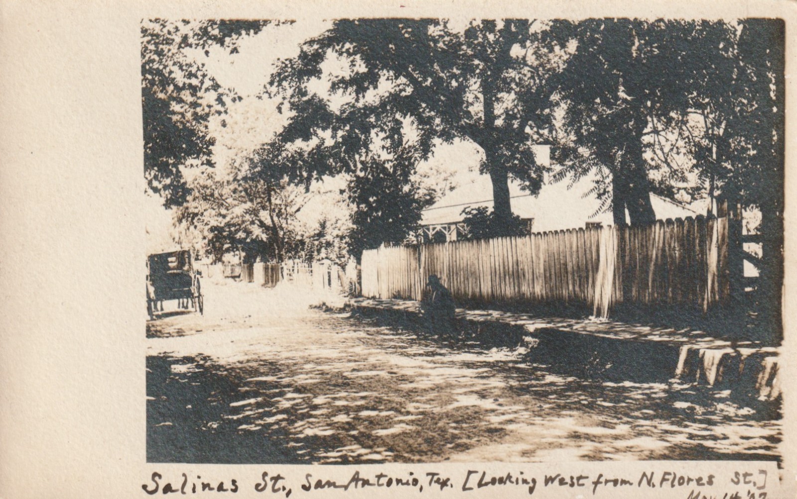 Vintage Postcard Salinas St San Antonio Texas TX Dirt Road Carriage Velox 1907
