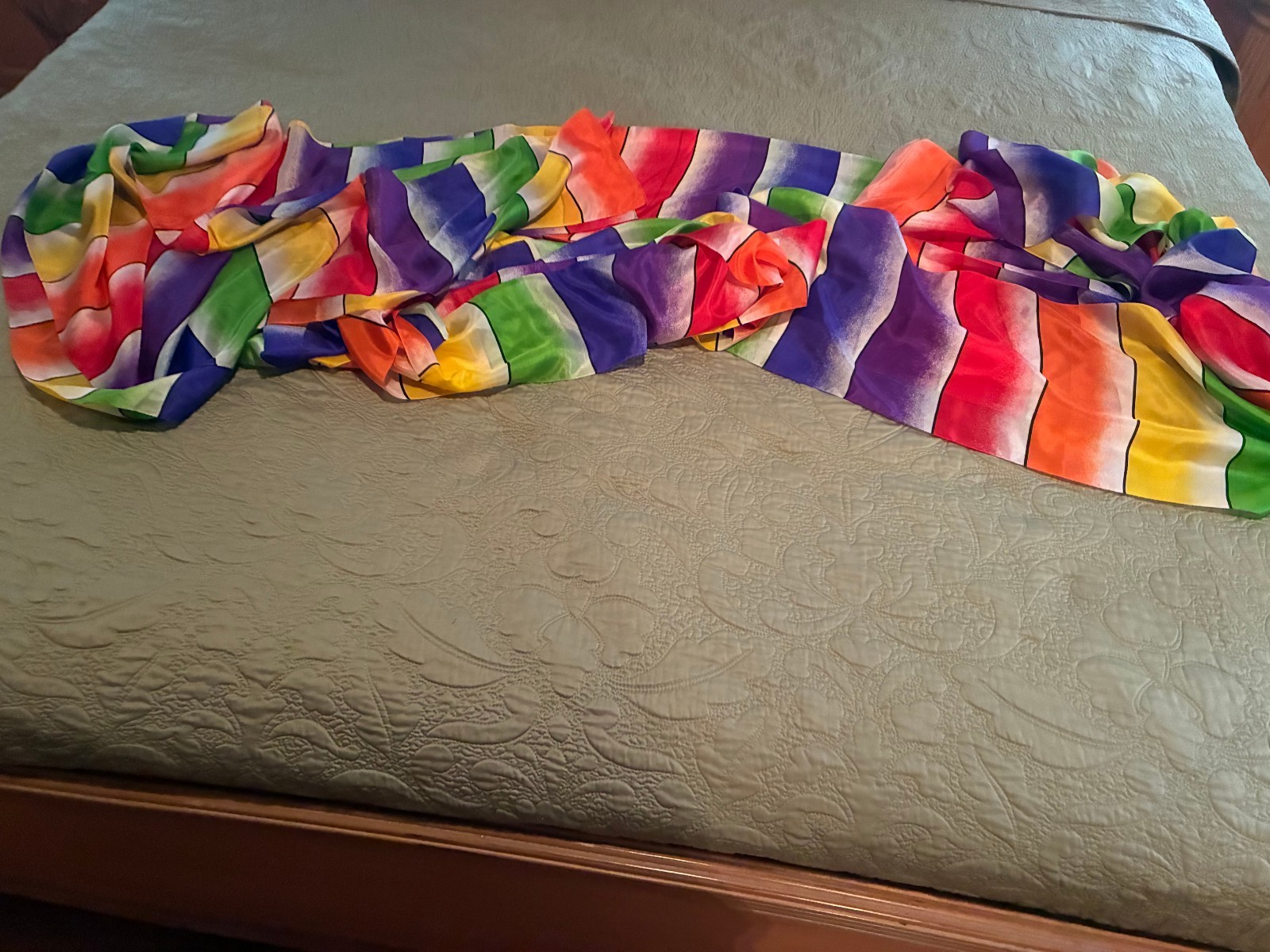 Multi Colored  Magician\'s  SILK   288 ins. long x 12 ins wide .