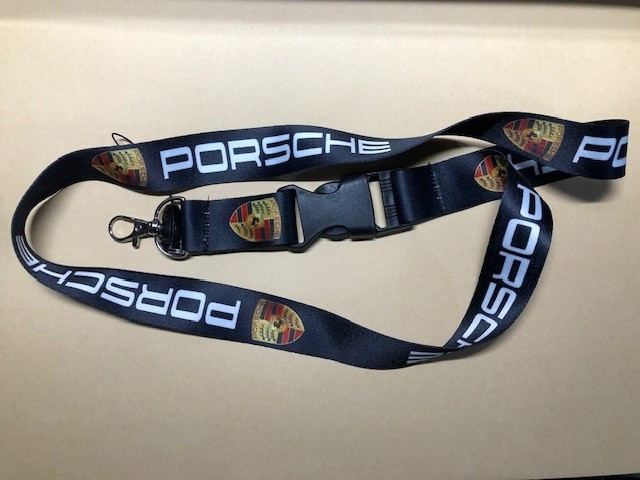 Porsche Black Neck Strap Lanyard 911 930 991 997 992 718 Cayman Macan