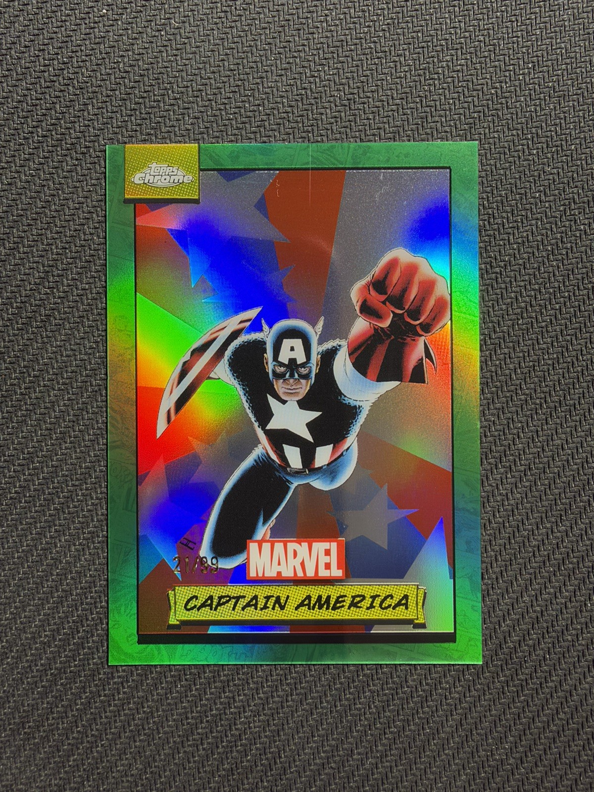 2024 Topps Chrome Marvel Captain America #92 Green Refractor 21/99