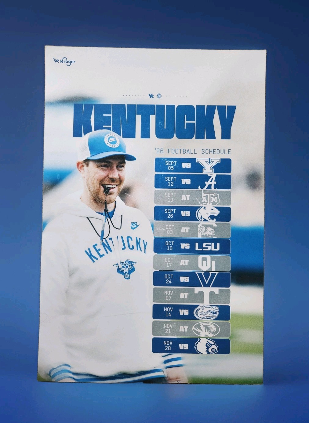 2026 University of Kentucky UK Wildcats Football Schedule Poster Will Stein NCAA