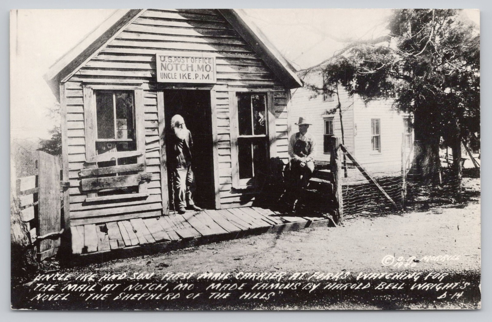 Notch Missouri Uncle Ike Post Office Ozarks Harold Bell Wright Old RPPC Postcard