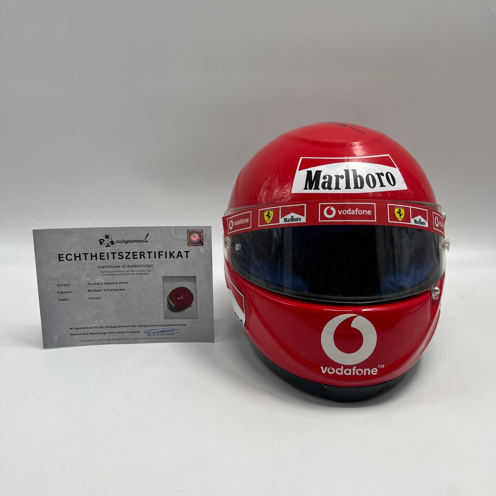 Michael Schumacher Formula 1 Helmet Red Signed 1:1 With COA